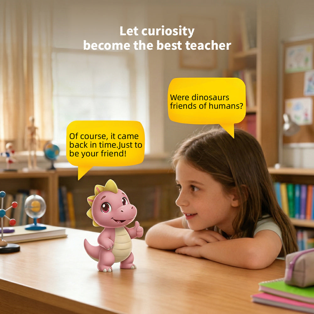 AI Plush Toy Vera Dinosaur AI Smart Plush Toy for Kids ChatGPT AI Companion Robot 69 Languages Voice Interaction Storytelling Learning Assistant Emotional Support Dinosaur Toy Birthday Gift