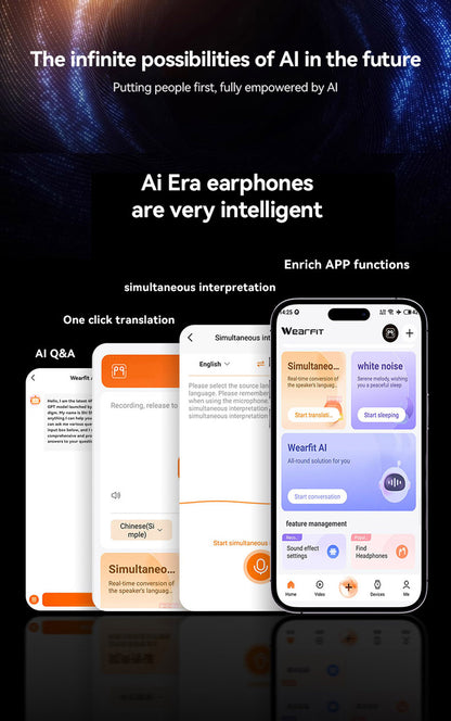 M127 AI Smart Translation Earbuds with Bluetooth 5.4 Real-time Translation 15M Range 138+ Languages Supported