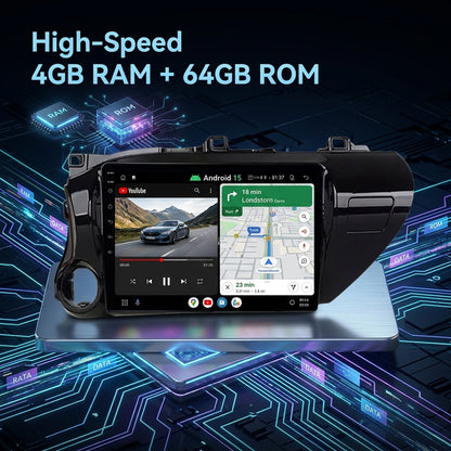 Smart Android Car Stereo System for Toyota Hilux 2013-2018 with GPS Navigation, Bluetooth 5.0, Dual WiFi, Wireless CarPlay, Android Auto, 4K Video, Rear Camera Support