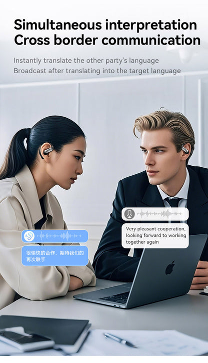 M118 AI Translator Earbuds, Simultaneous Interpretation, Instant Multi-Countries Translation, Bluetooth Wireless