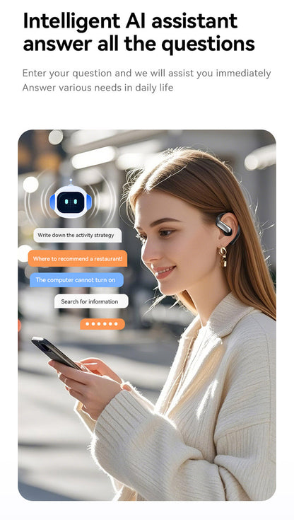 M118 AI Translator Earbuds, Simultaneous Interpretation, Instant Multi-Countries Translation, Bluetooth Wireless