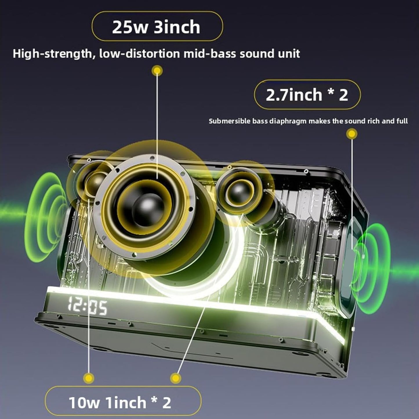 JY-36 Portable Bluetooth Speaker 45W Wireless Audio System with 8000mAh Battery UHF Microphone