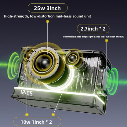 JY-36 Portable Bluetooth Speaker 45W Wireless Audio System with 8000mAh Battery UHF Microphone