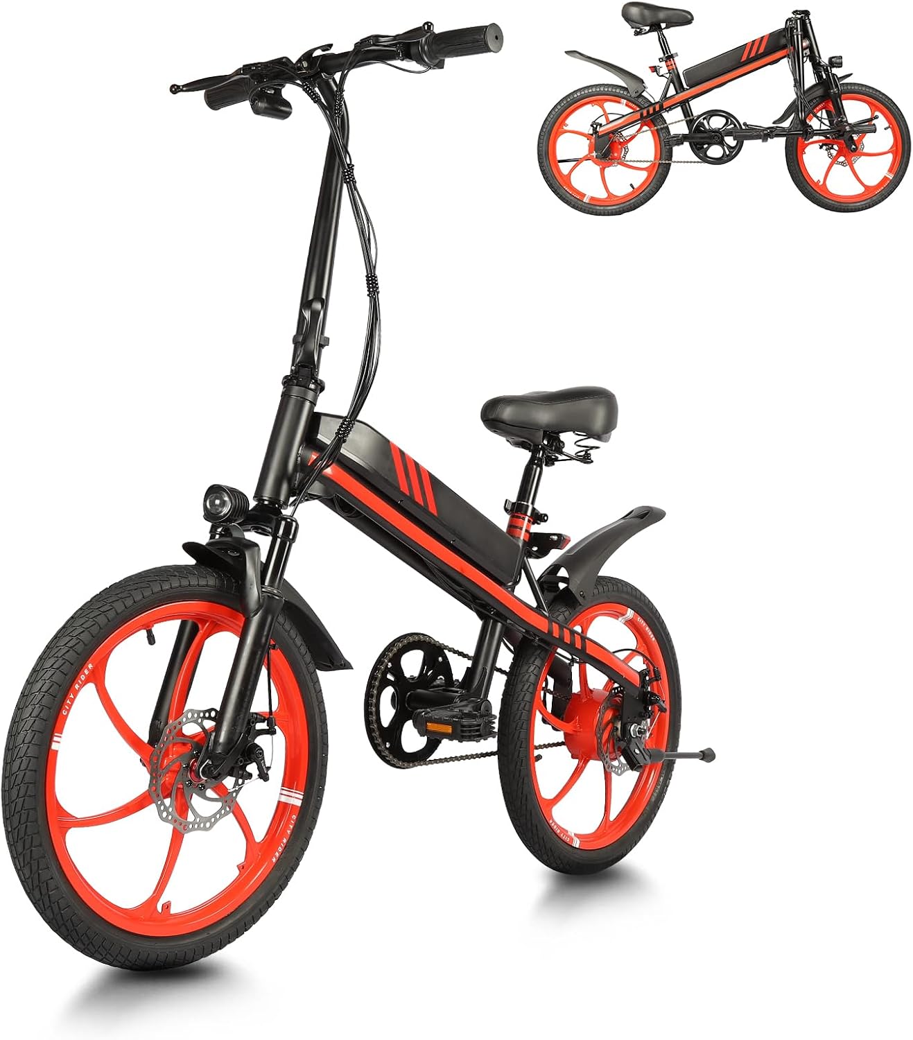 S5 Folding Electric Bike 500W Peak Motor Adult Portable Ebike Lithium Battery City Commuter Bicycle Foldable Design