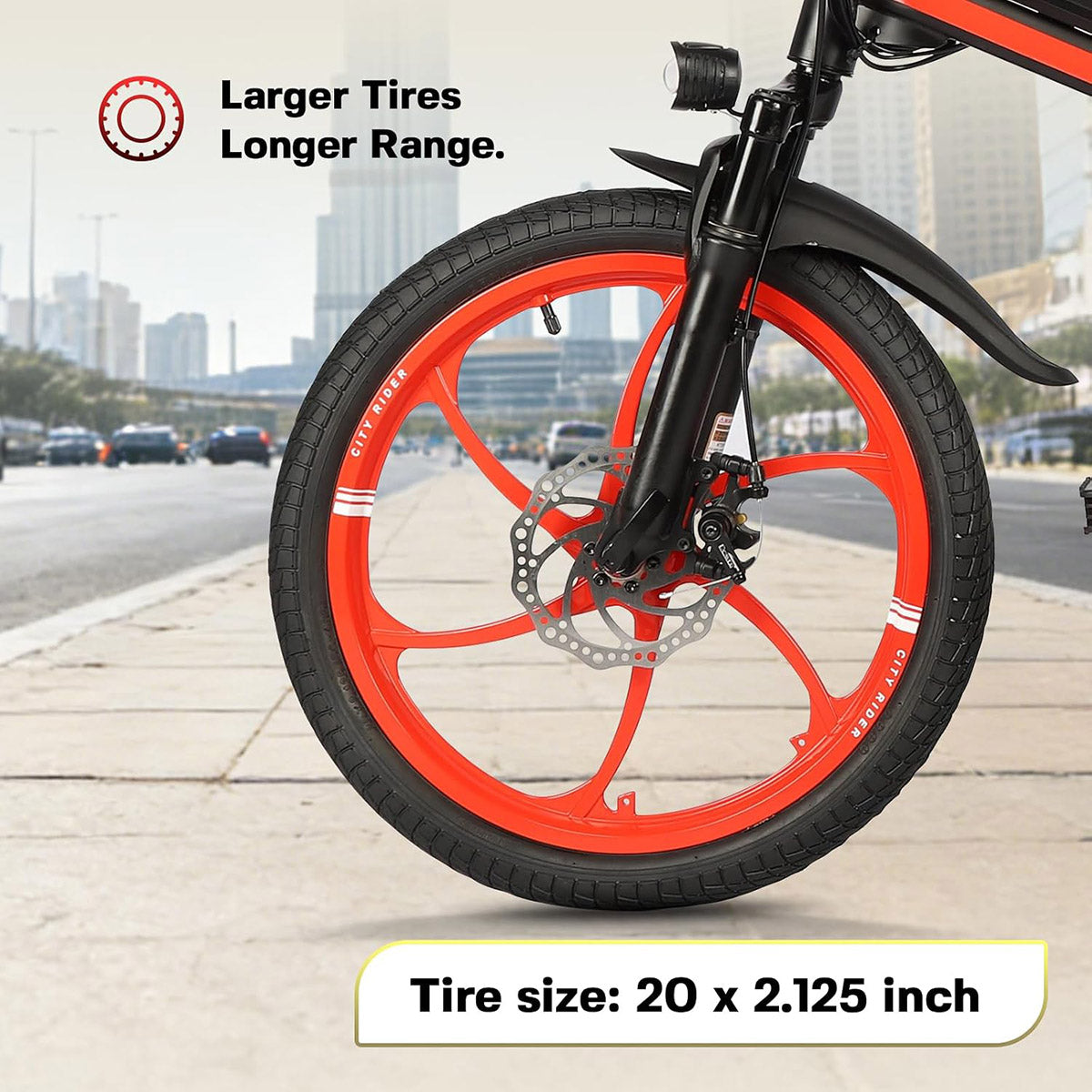 S5-20 InchX2 Folding Electric Bicycle 500W Motor 36V Removable Battery Wheels Dual Disc Brake LED Light Urban Use Model