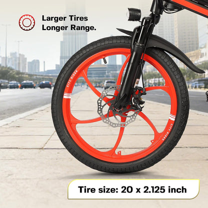 S5-20 InchX2 Folding Electric Bicycle 500W Motor 36V Removable Battery Wheels Dual Disc Brake LED Light Urban Use Model