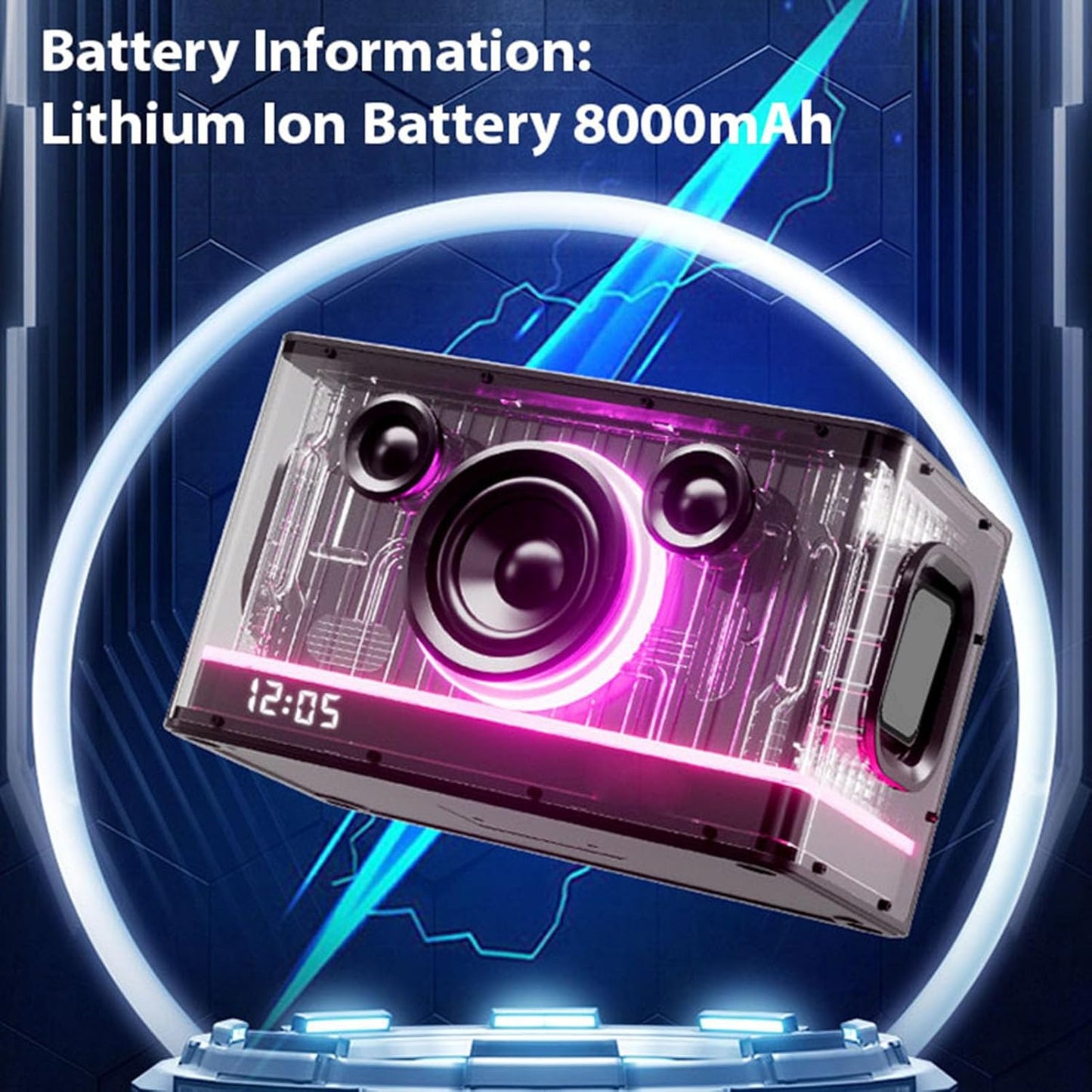 JY-36 Portable Bluetooth Speaker 45W Wireless Audio System with 8000mAh Battery UHF Microphone