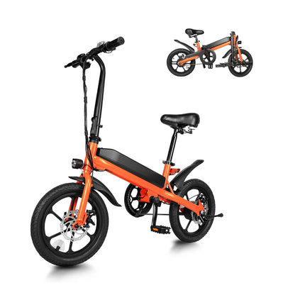 S5 16" x 2"  Folding Electric Bike 500W Peak Motor Adult Portable Ebike Lithium Battery City Commuter Bicycle Foldable Design