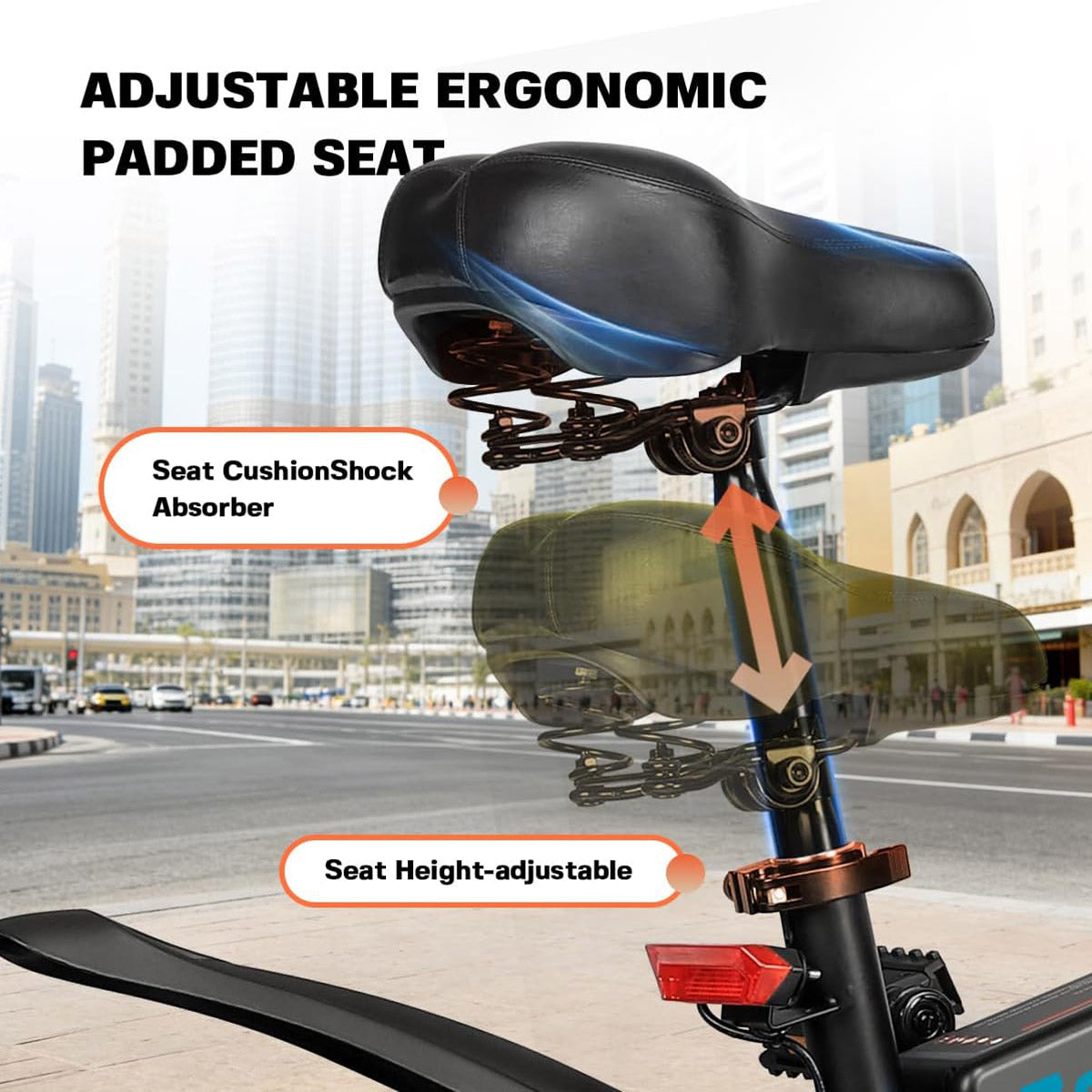 S5 16" x 2"  Folding Electric Bike 500W Peak Motor Adult Portable Ebike Lithium Battery City Commuter Bicycle Foldable Design