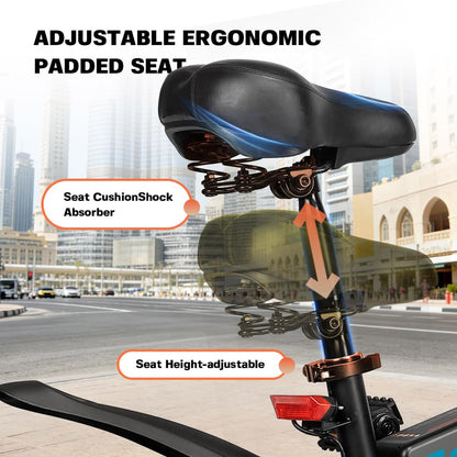 S5 16" x 2"  Folding Electric Bike 500W Peak Motor Adult Portable Ebike Lithium Battery City Commuter Bicycle Foldable Design