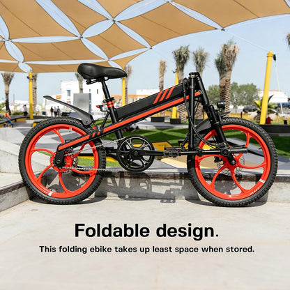 S5-20 InchX2 Folding Electric Bicycle 500W Motor 36V Removable Battery Wheels Dual Disc Brake LED Light Urban Use Model