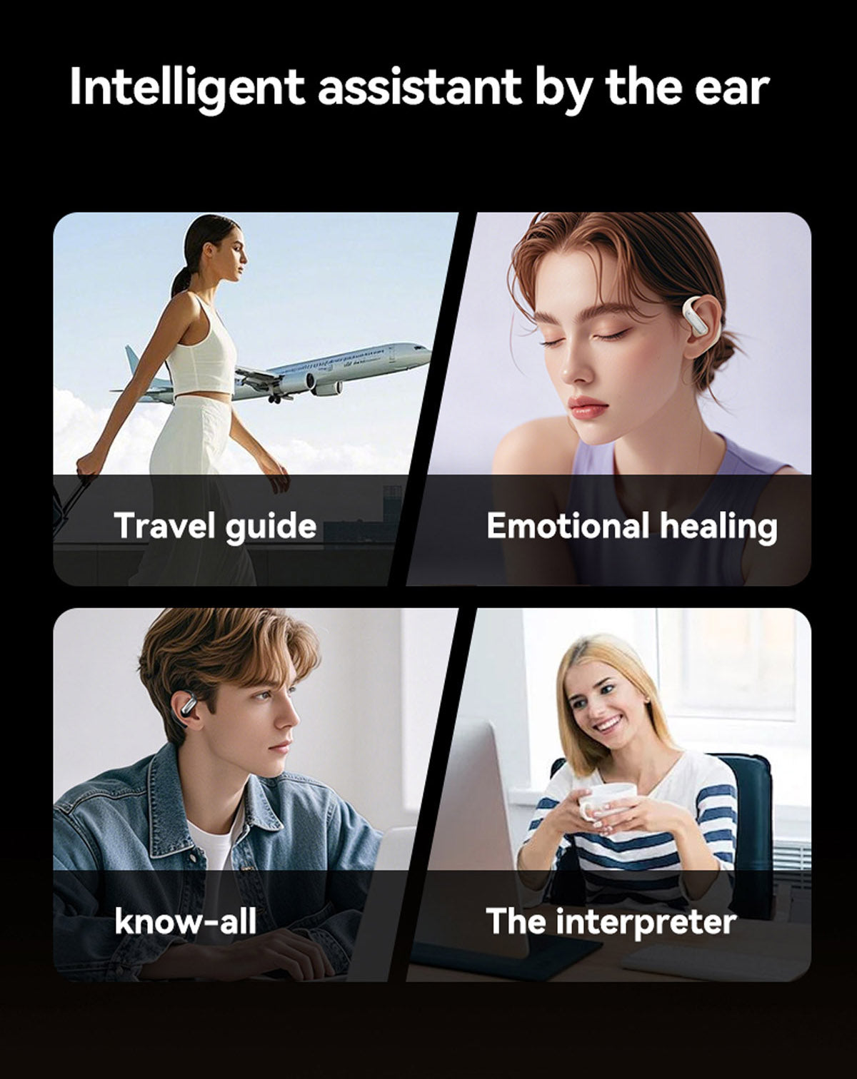 M127 AI Smart Translation Earbuds with Bluetooth 5.4 Real-time Translation 15M Range 138+ Languages Supported