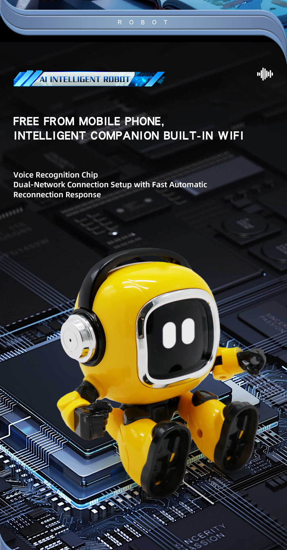 AI04 DOBI Intelligent Dialogue Robot Large Model Voice Interaction Science Education Learning Support Kids Companion Home Decor Interactive Toy