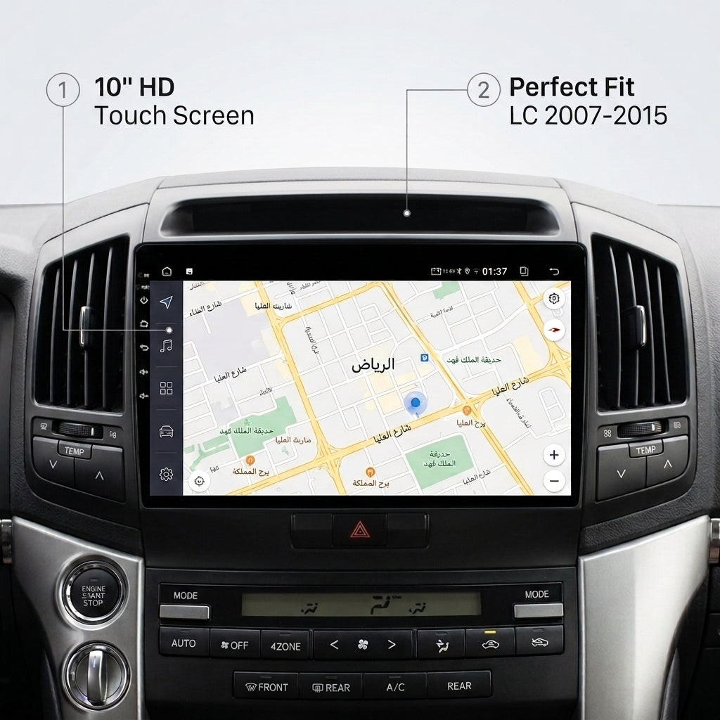 Android Car Navigation System for Toyota land cruiser 2007-2015 with Touch Screen, GPS, Bluetooth, WiFi, Apple CarPlay, Android Auto, Rear Camera Support, Smart Multimedia Player