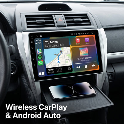 Smart Android Car Stereo System for Toyota Camry 2015-2016 with GPS Navigation, Bluetooth 5.0, Dual WiFi, Wireless CarPlay, Android Auto, 4K Video, Rear Camera Support