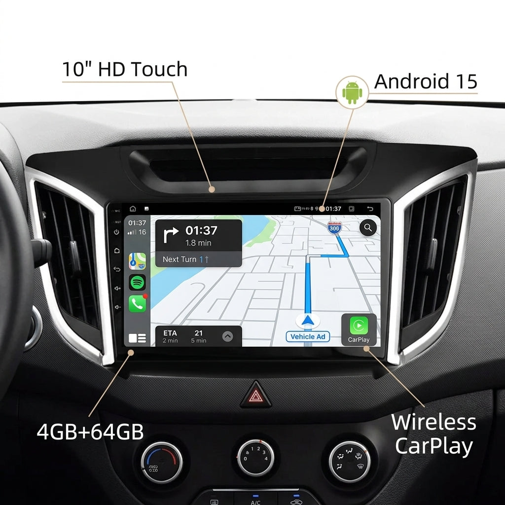 Android 15 Carplay 10 بوصة راديو سيارة لتويوتا لاند كروزر برادو 150 2014 - 2017 نظام ملاحة GPS مشغل وسائط متعددة ستريو DSP RDS WIFI