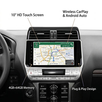 Android Car Navigation System for Toyota land cruiser Prado 2018 with Touch Screen, GPS, Bluetooth, WiFi, Apple CarPlay, Android Auto, Rear Camera Support, Smart Multimedia Player