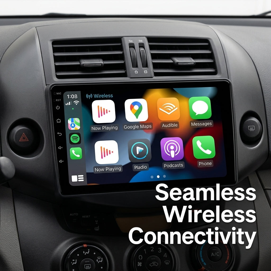 Android Car Navigation System for Toyota RAV4 2007-2012 with Touch Screen, GPS, Bluetooth, WiFi, Apple CarPlay, Android Auto, Rear Camera Support, Smart Multimedia Player
