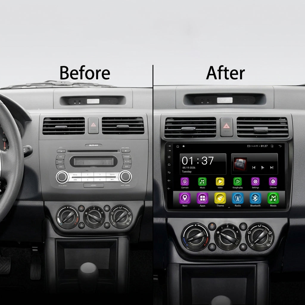 Android Car Navigation System for Suzuki Swift 2009-2018 with Touch Screen, GPS, Bluetooth, WiFi, Apple CarPlay, Android Auto, Rear Camera Support, Smart Multimedia Player