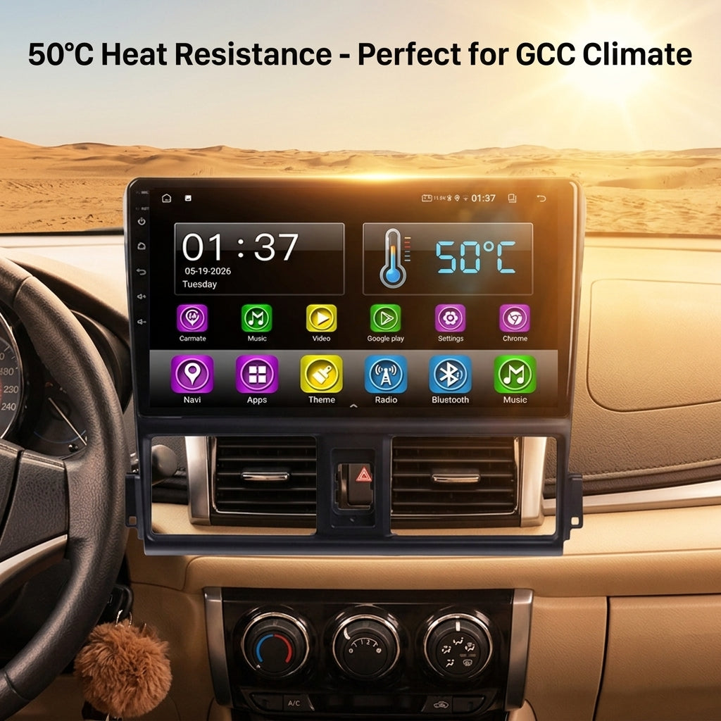 Android Car Navigation System for Toyota Vios 2014-2016 with Touch Screen, GPS, Bluetooth, WiFi, Apple CarPlay, Android Auto, Rear Camera Support, Smart Multimedia Player