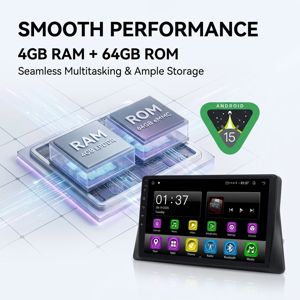 Smart Android Car Stereo System for Honda Accord 2008-2013 with GPS Navigation, Bluetooth 5.0, Dual WiFi, Wireless CarPlay, Android Auto, 4K Video, Rear Camera Support