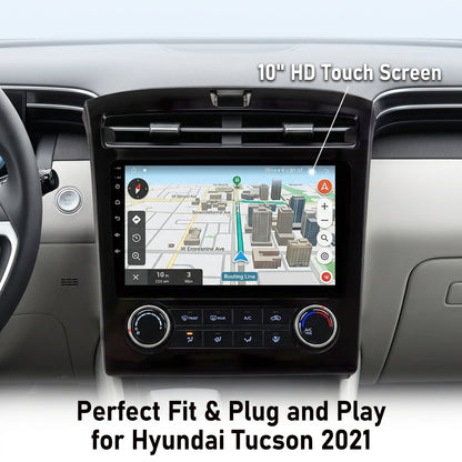 Smart Android  10inch  Car Navigation for  Hyundai Tucson  2021 with Touch Screen, GPS, Bluetooth, WiFi, Apple CarPlay, Android Auto, Rear Camera Support, Smart Multimedia Player