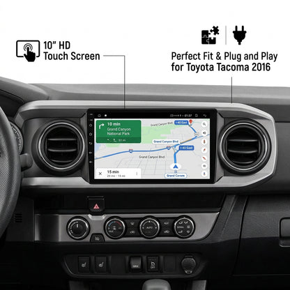 10 inch Android Car Radio  for Toyota Tacoma 2016 with Touch Screen, GPS, Bluetooth, WiFi, Apple CarPlay, Android Auto, Rear Camera Support, Smart Multimedia Player