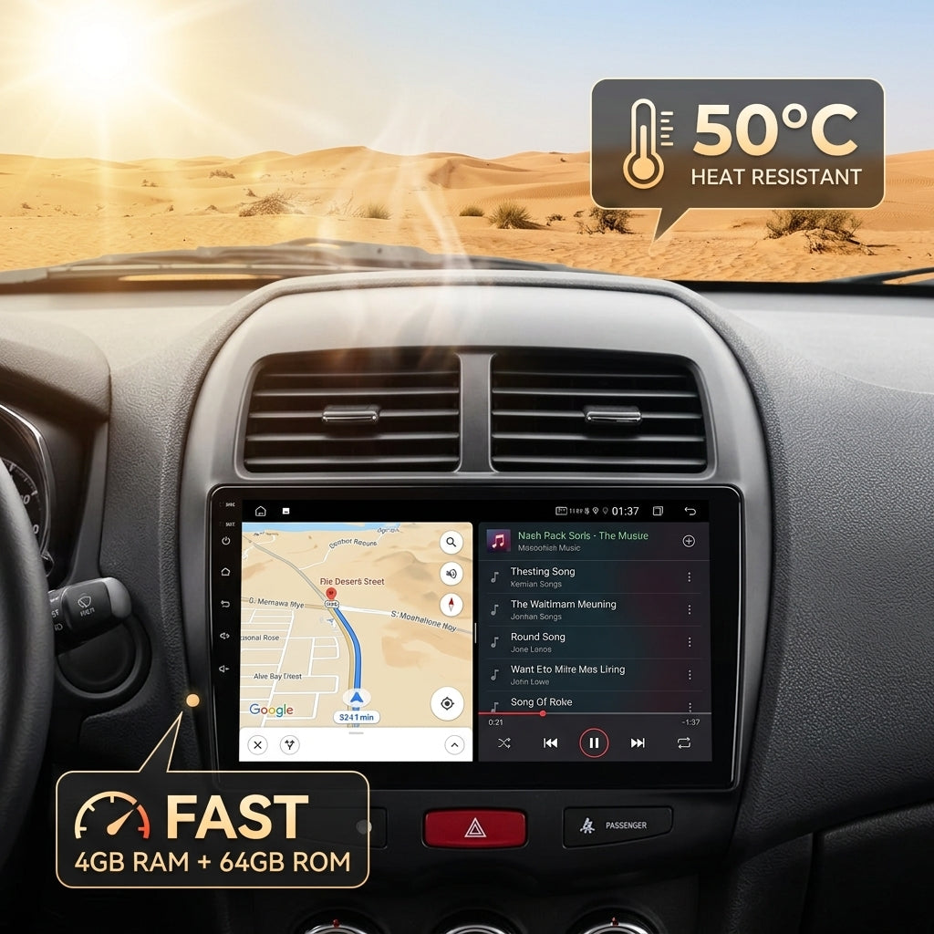Android Car Navigation System for Mitsubishi  ASX 2013-2018 with Touch Screen, GPS, Bluetooth, WiFi, Apple CarPlay, Android Auto, Rear Camera Support, Smart Multimedia Player