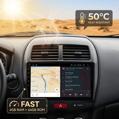 Android Car Navigation System for Mitsubishi  ASX 2013-2018 with Touch Screen, GPS, Bluetooth, WiFi, Apple CarPlay, Android Auto, Rear Camera Support, Smart Multimedia Player