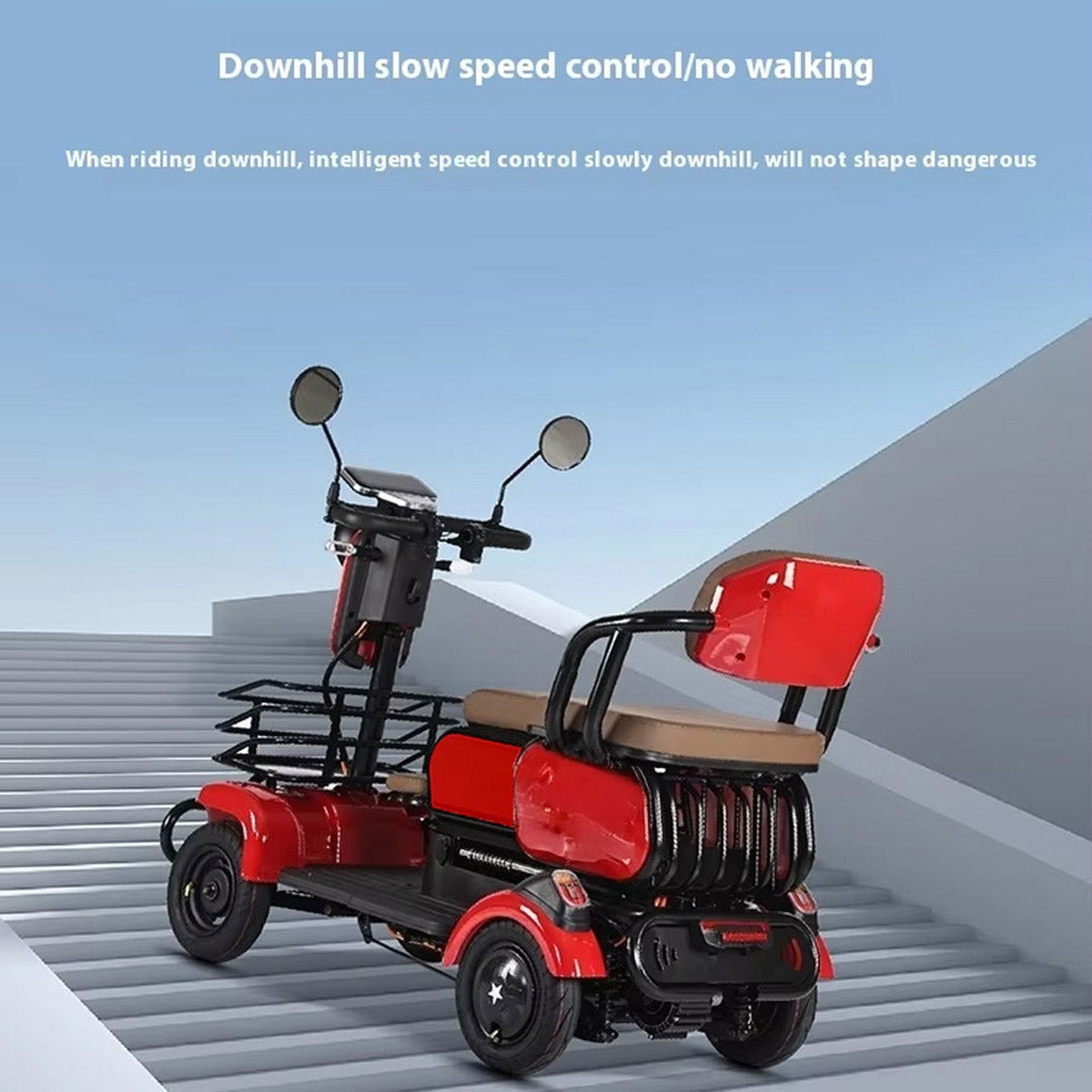 V1A Electric Quadrabike Scooter, Max Speed 25km/h, 30km Range, 600W Motor