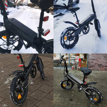 S5 16" x 3" Fat-Tire Folding Electric Bike — 500W Peak Power Motor, Portable Lithium-Powered E-Bike for Adults, City Commuter Folding Bicycle