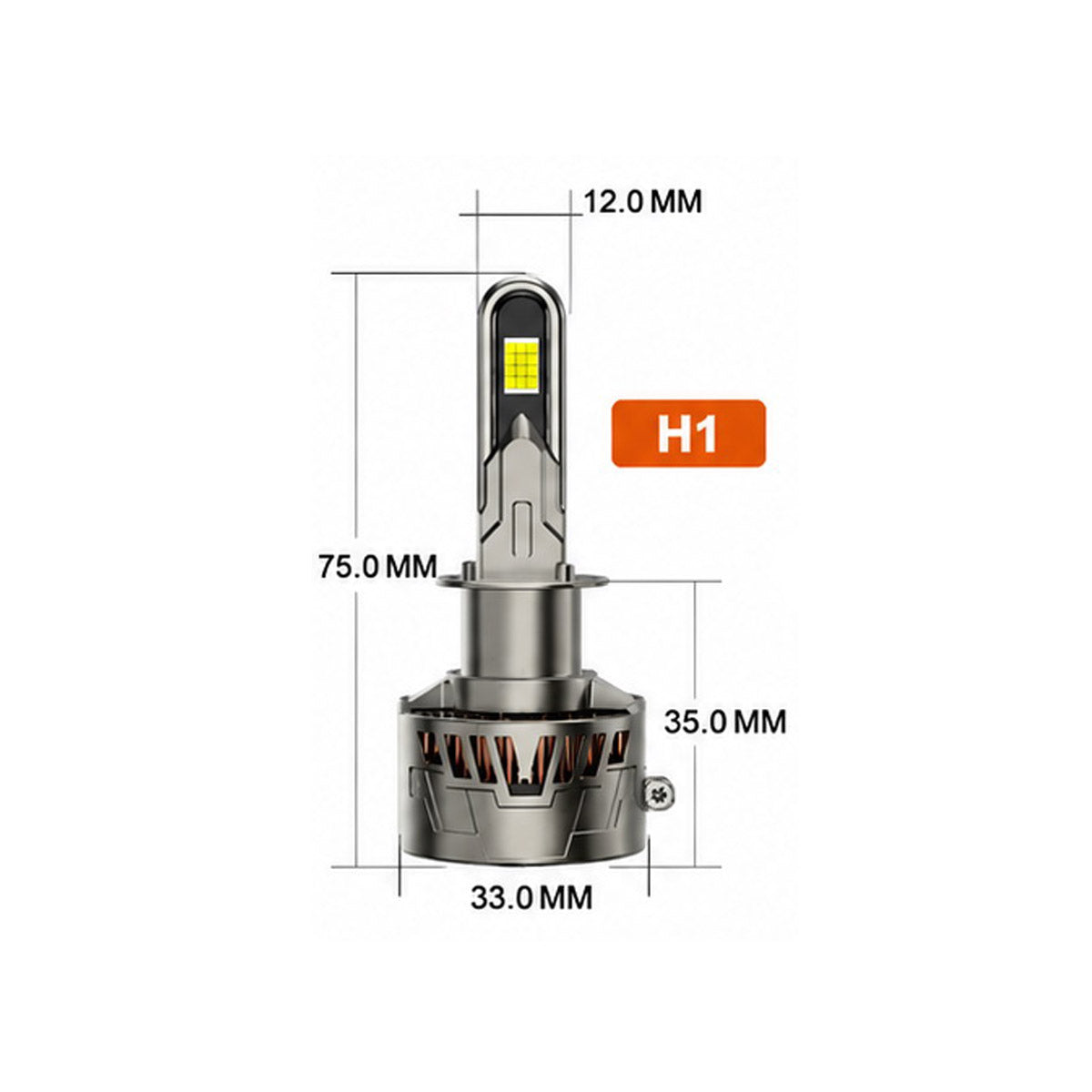 Y2-H1-6500K LED Car Bulb 125W High Brightness Light 6500K White Beam IP67 Waterproof Automotive Headlight Upgrade