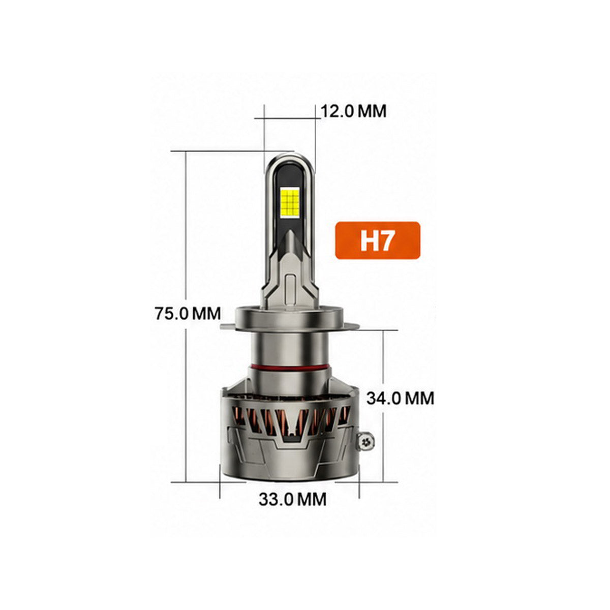 Y2-H1-6500K LED Car Bulb 125W High Brightness Light 6500K White Beam IP67 Waterproof Automotive Headlight Upgrade