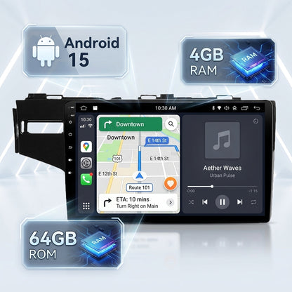 10 inch Android Car Navigation System for Honda fit  Jazz 2014-2018 LHD with Touch Screen, GPS, Bluetooth, WiFi, Apple CarPlay, Android Auto, Rear Camera Support, Smart Multimedia Player