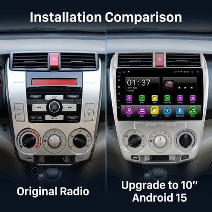 Premium Android Smart Car Multimedia System for Honda City 2008-2014 HD Touch Screen Navigation  Wireless CarPlay Android Auto  GPS 4K Entertainment