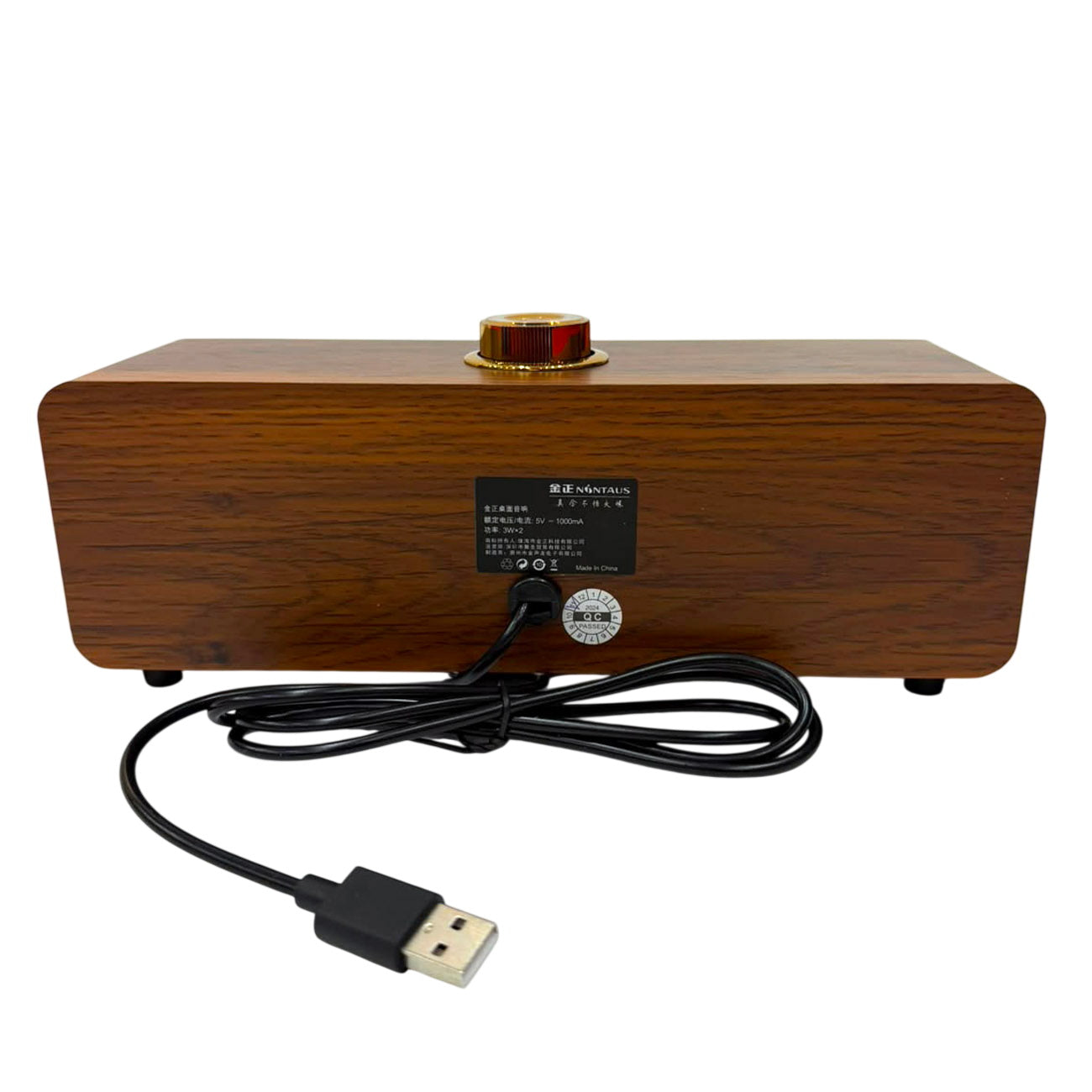 M4005 Desktop Bluetooth Speaker USB Powered Dual Speaker Wooden Design Portable Audio System