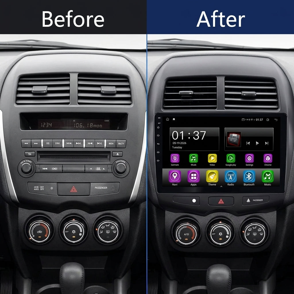Android Car Navigation System for Mitsubishi  ASX 2013-2018 with Touch Screen, GPS, Bluetooth, WiFi, Apple CarPlay, Android Auto, Rear Camera Support, Smart Multimedia Player