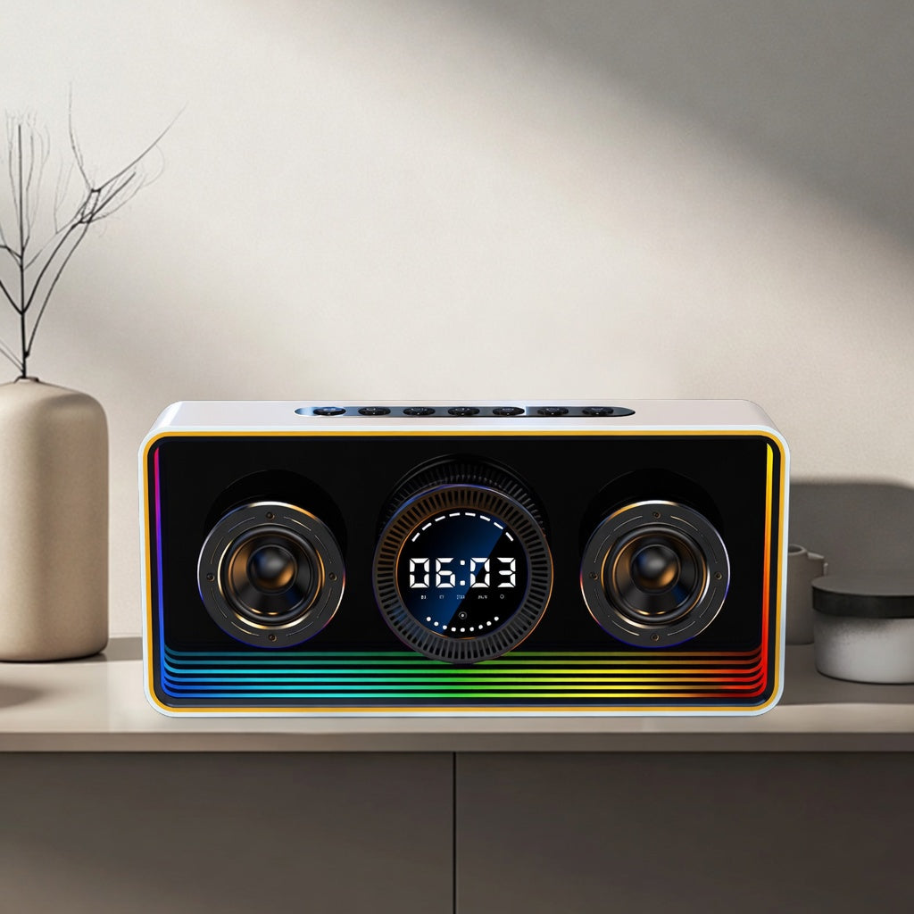 K10 2.1 Channel Bluetooth Speaker 40W High Power Built-in 8000mAh Battery Portable Mini Speaker with RGB Light Bluetooth 5.3 4-Hour Playback