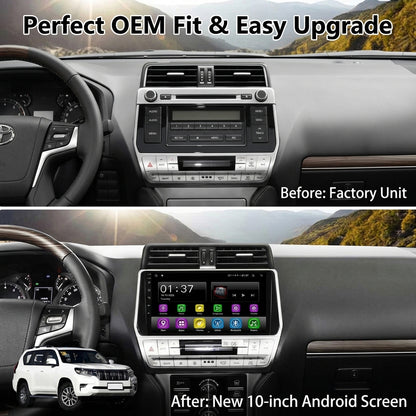 Android Car Navigation System for Toyota land cruiser Prado 2018 with Touch Screen, GPS, Bluetooth, WiFi, Apple CarPlay, Android Auto, Rear Camera Support, Smart Multimedia Player