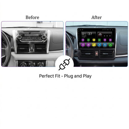 Android Car Navigation System for Toyota Vios 2014-2016 with Touch Screen, GPS, Bluetooth, WiFi, Apple CarPlay, Android Auto, Rear Camera Support, Smart Multimedia Player