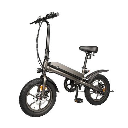 S5 16" x 3" Fat-Tire Folding Electric Bike — 500W Peak Power Motor, Portable Lithium-Powered E-Bike for Adults, City Commuter Folding Bicycle