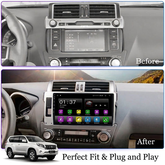 Android Car Navigation System for Toyota land cruiser Prado 2014-2017 with Touch Screen, GPS, Bluetooth, WiFi, Apple CarPlay, Android Auto, Rear Camera Support, Smart Multimedia Player