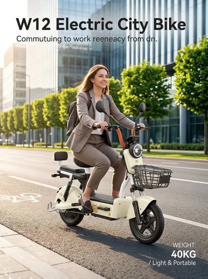W12 14 Inch Electric Bicycle, Max Speed 25km/h, 350W, 20Ah Battery