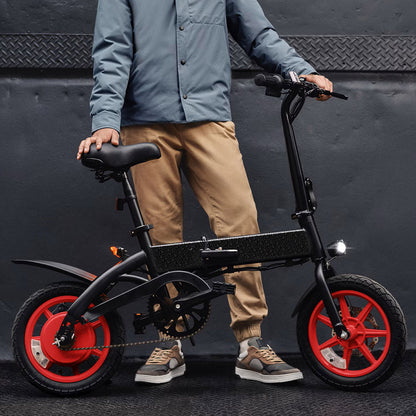 S7-14 Folding Electric Bicycle 350W Motor 36V 6Ah Lithium Battery 14 Inch Wheel Compact Folding Design LED Display