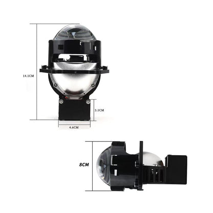 P90 Car LED Projector Lens 65-75W 9-16V 6500K Cool White Aviation Aluminum with Fan