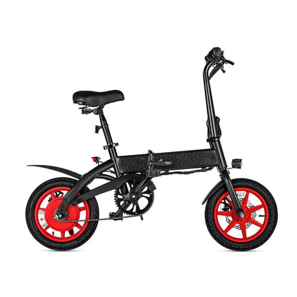 S7-14 Folding Electric Bicycle 350W Motor 36V 6Ah Lithium Battery 14 Inch Wheel Compact Folding Design LED Display