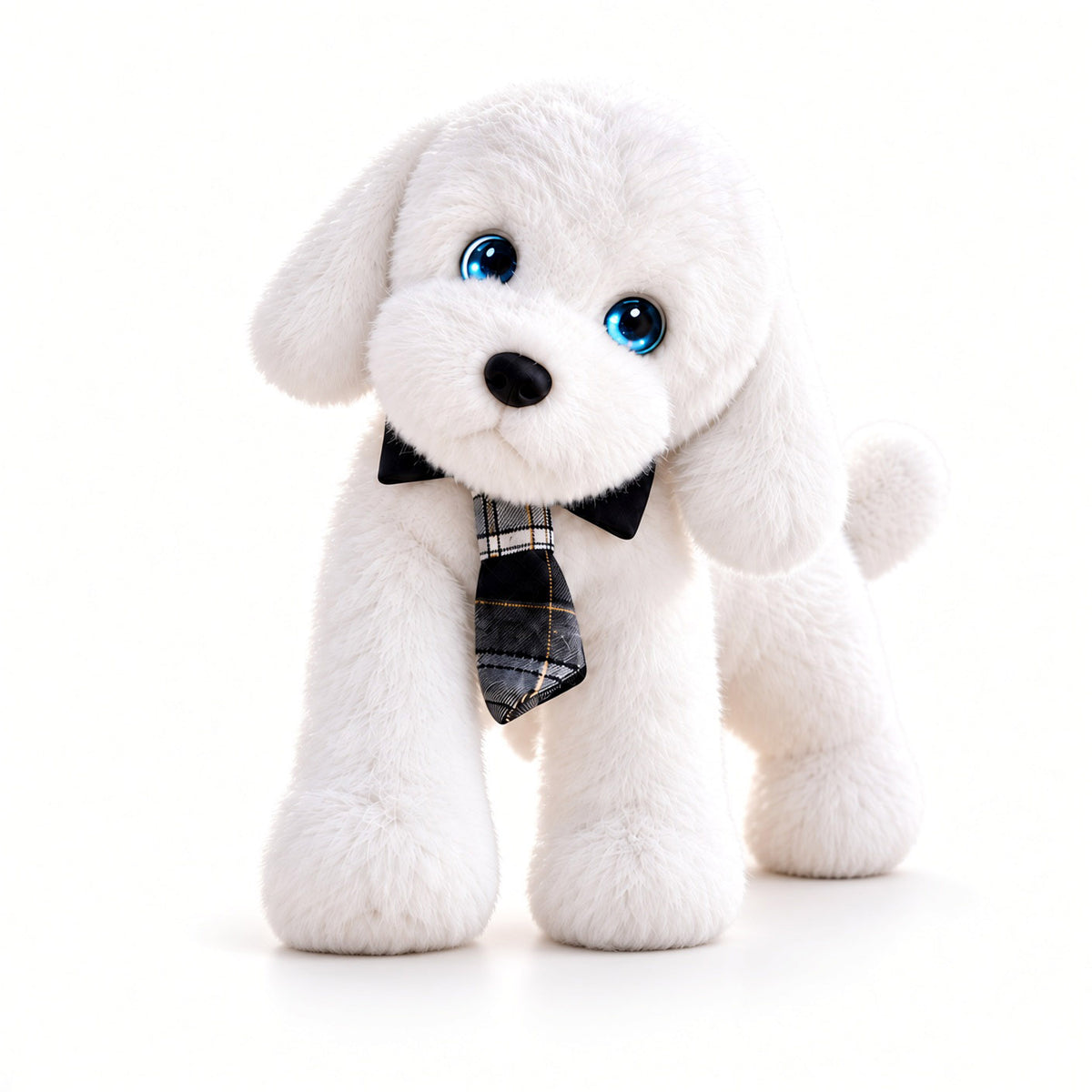 Aomi AI Smart Toy Conversation Plush Dog White 10cm Kids Companion Home Decor Interactive Toy Learning Support Large Model Voice Wake-Up Age 7-14