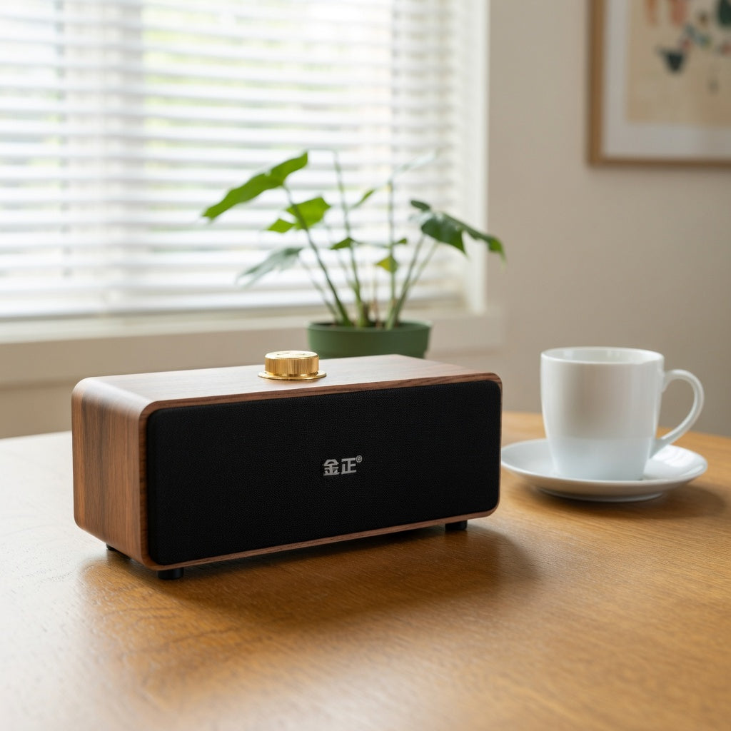 M4005 Desktop Bluetooth Speaker USB Powered Dual Speaker Wooden Design Portable Audio System