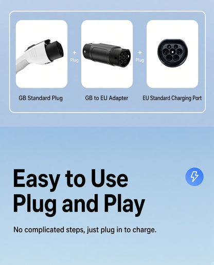 GB/T-T2 Portable Conversion Adapter for New Energy Vehicles AC380V Max 32A IP55 Plug and Play