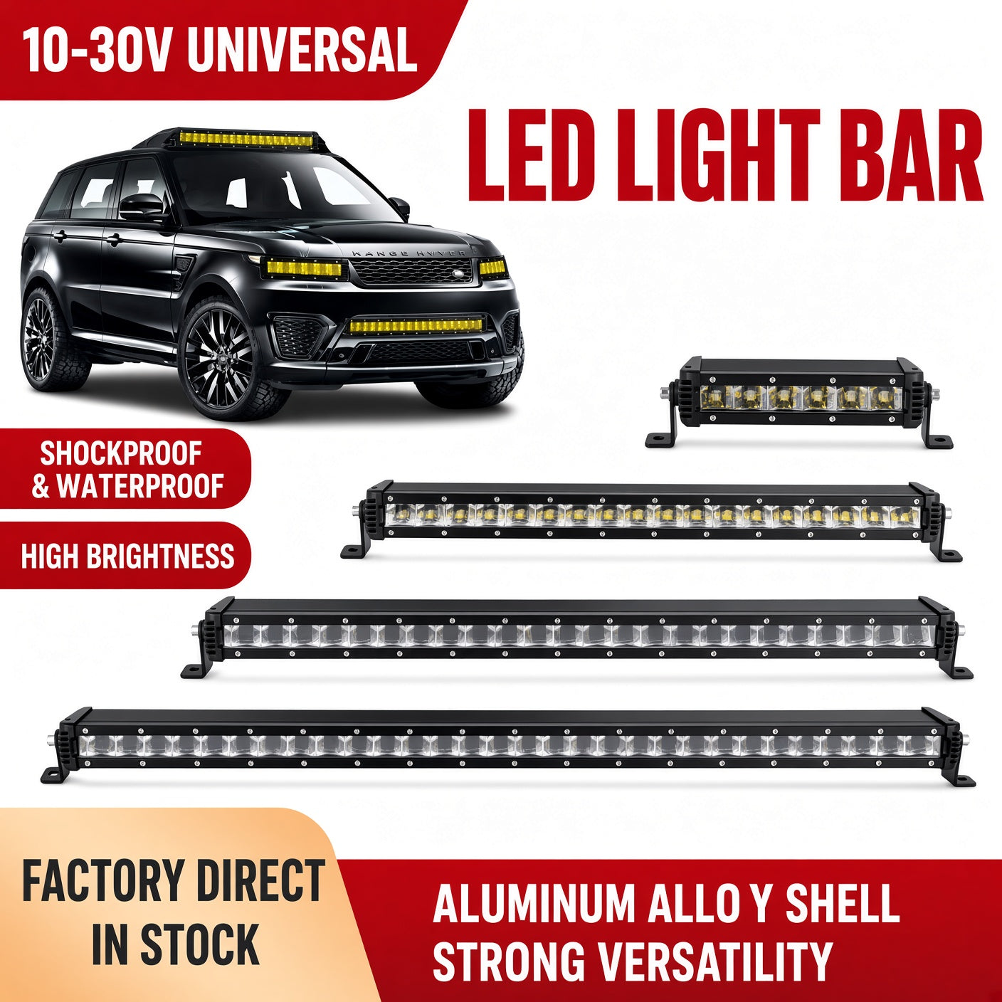 N2-30W-WY Off-Road LED Light Bar 8 Inch 30W 9-30V White Amber Dual Color Sanan 3570